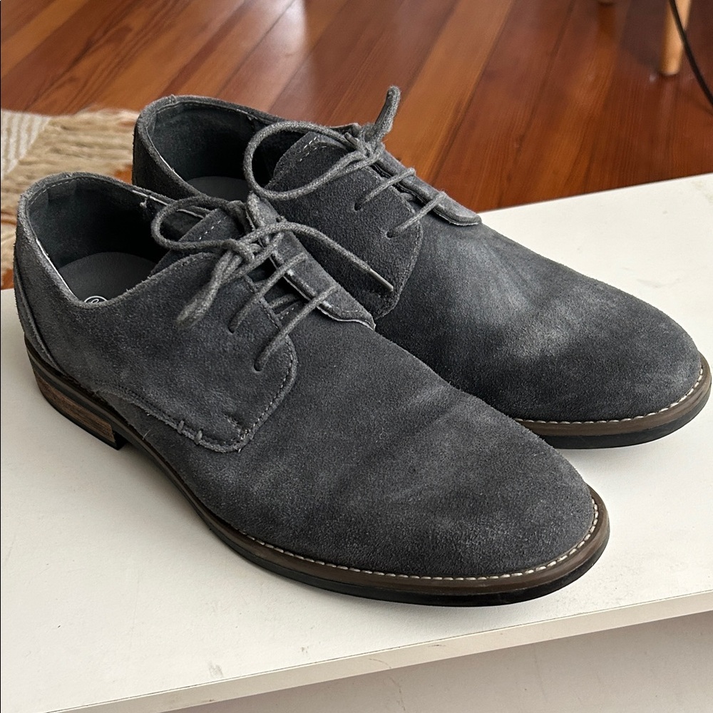 Bruno Marc Men's Gray Suede Dress Shoes